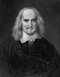 Thomas Hobbes (1588-1679) filosofo inglese, incisione da Jan Baptist (after) Jaspers