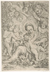 La Sacra Famiglia con angeli da Jan Baptist Herregouts