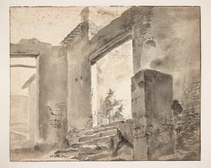 Due disegnatori in una rovina da Jan Baptist Weenix
