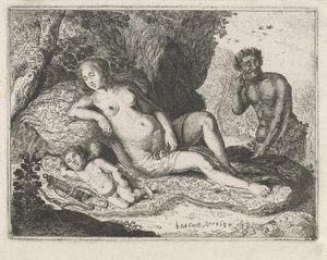 Venere dormiente spiata da un satiro