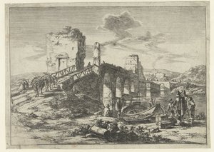 Paesaggio con ponte, il Ponte Molle (serie: Paesaggi nei dintorni di Roma)