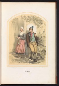 Costume tradizionale di Huizen in Noord-Holland, 1857 da Jan Braet von Uberfeldt