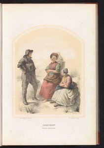 Costume tradizionale di Zandvoort in Olanda Settentrionale, 1857 da Jan Braet von Uberfeldt