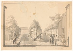 Giardino e viale di una villa presso Tandjong Priok da Jan Brandes