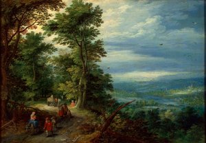 Bordo della foresta La fuga in Egitto, 1610 da Jan Brueghel the Elder