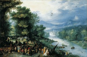 Paesaggio con il giovane Tobias da Jan Brueghel the Elder