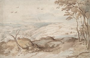 Paesaggio montuoso con vista su una valle da Jan Brueghel the Elder