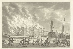 Incendio nel Magazzino Navale, 1791 da Jan Bulthuis (signed by artist)