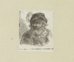 Uomo barbuto con cappello piumato da Jan Chalon