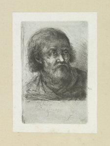 Uomo barbuto, verso destra