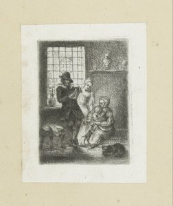 Interno con una famiglia da Jan Chalon
