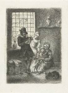 Interno con una famiglia
