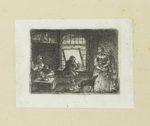 Interno di un atelier di incisioni da Jan Chalon