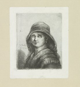 Giovane donna con cappuccio (serie: The Compleat Work of Etchings by John Chalon) da Jan Chalon