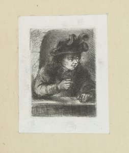 Uomo vicino a una balaustra (serie: The Compleat Work of Etchings by John Chalon) da Jan Chalon