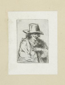 Uomo con cappello alto e bastone da Jan Chalon