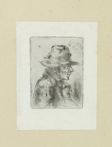 Uomo con cilindro, verso destra (serie: The Compleat Work of Etchings by John Chalon) da Jan Chalon