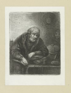 Vecchio uomo al suo tavolo da Jan Chalon