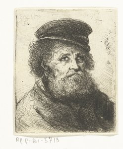 Vecchio con barba e berretto da Jan Chalon