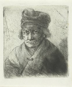 Vecchio con berretto da Jan Chalon