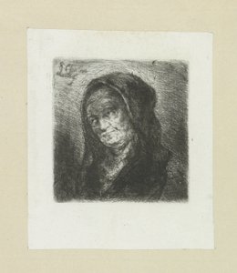 Vecchia con velo nero (serie: The Compleat Work of Etchings by John Chalon) da Jan Chalon