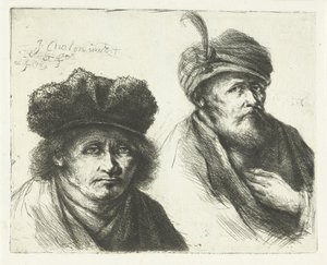 Due uomini, con cappello e turbante da Jan Chalon