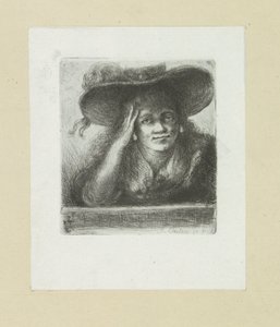 Donna con cappello rotondo