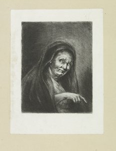 Vecchia donna che indica da Jan Chalon