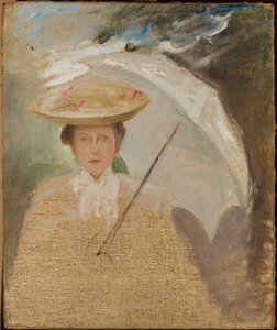 Ritratto di dama con parasole, schizzo da Jan Ciągliński
