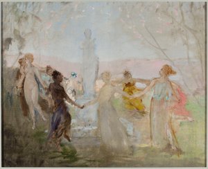 Schizzo per il dipinto «Processione attorno alla statua della Venere di Milo» da Jan Ciągliński