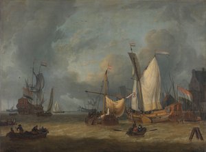 Una tempesta (Navi nel porto con vento forte) da Jan Claesz. Rietschoof