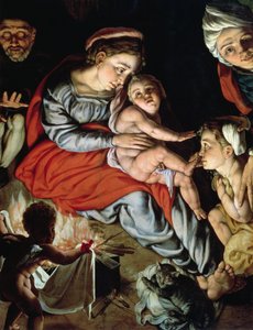 La Sacra Famiglia intorno a un fuoco da Jan Cornelisz Vermeyen