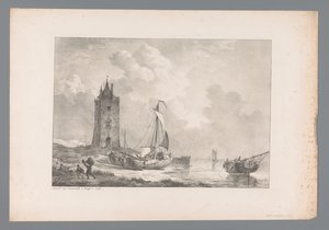 Paesaggio costiero con torre da Jan Dam Steuerwald (possibly)
