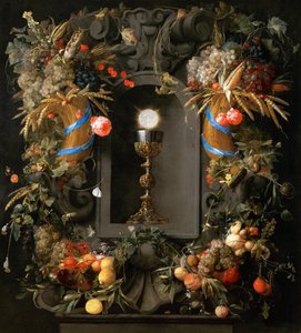 Eucaristia in una ghirlanda di frutta da Jan Davidsz de Heem