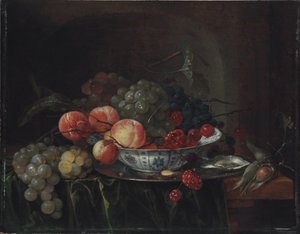 Tedesco: Kleines Früchtestillleben in einem Porzellanteller Natura morta di frutta in una ciotola Wan-Li
