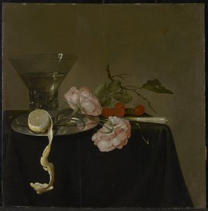 Natura morta con bicchiere da bere, frutta e rose, c.1632-34 da Jan Davidsz de Heem