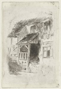 Facciata di una casa con un ingresso coperto da Jan Diederikus Kruseman