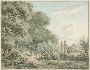 Passeggiatore sulla strada di Amstelveen da Jan Evert Grave