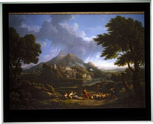 Paesaggio: Un temporale nella campagna