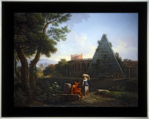 Serie di Quattro Capricci; (3) Piramide di Cestio da Jan Frans van (1662 1749) Bloemen