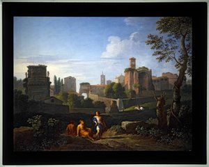 Serie di quattro capricci; (4) Archi di Costantino e Tito, Torre del Campidoglio, Tempio di Venere e Torre dell