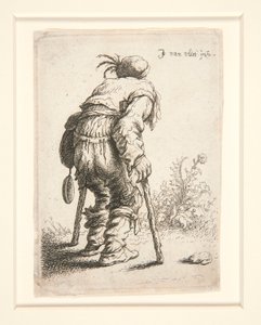 Un mendicante con due stampelle da Jan Georg van Vliet