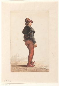 Lanzichenecco in costume borgognone, visto da dietro da Jan Gerard Smits
