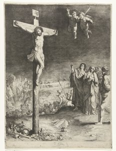 Cristo sulla croce con Maria e Giovanni in lutto