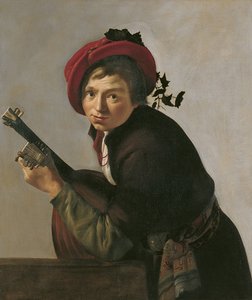 Giovane che suona un tiorba da Jan Gerritsz van Bronckhorst