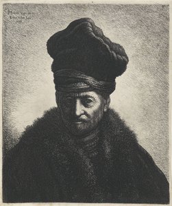 Busto di un uomo con cappello di pelliccia da Jan Gillisz. van Vliet