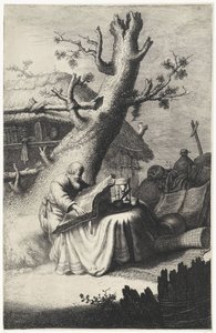 San Girolamo che legge sotto un albero da Jan Gillisz. van Vliet