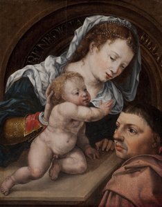 Maria con il Bambino Gesù e il donatore del dipinto da Jan Gossaert