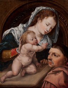 Maria con il Bambino Gesù e il donatore del dipinto da Jan Gossaert