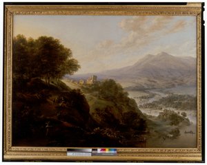 Ampio paesaggio fluviale da Jan Griffier
